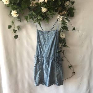 Free people mini skirt overalls